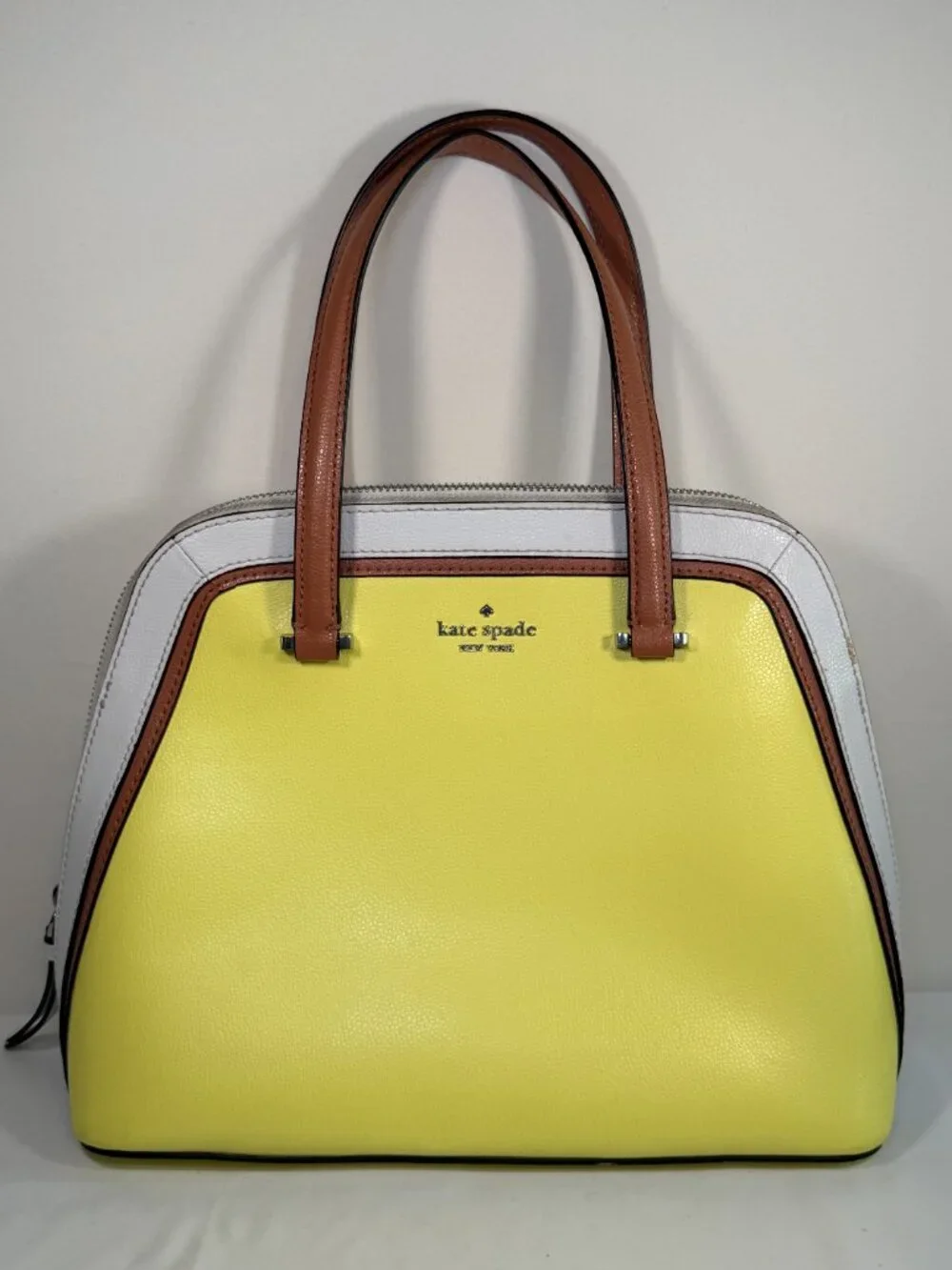 KATE SPADE Patterson Drive Yellow Domed Yellow Colorblock Handbag